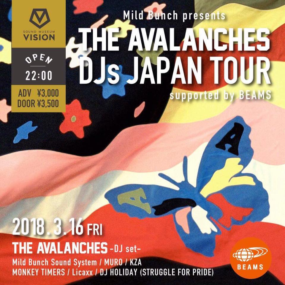 3.16(fri) MIld Bunch presents THE AVALANCHES DJS JAPAN tour @ Sound Museum Vision Tokyo